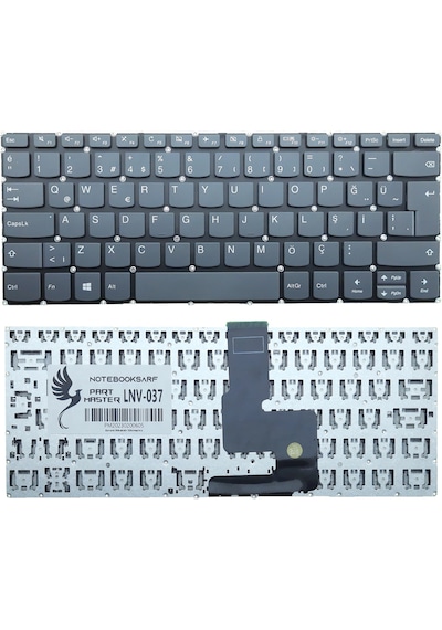 Lenovo Uyumlu V130-14ıgm Type 81hm Notebook Klavye -füme-
