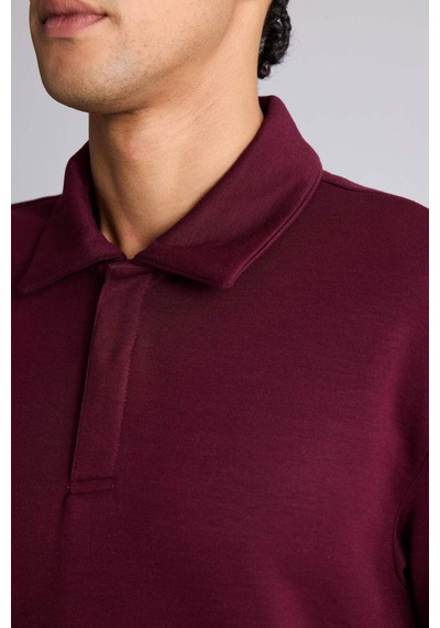 Defacto Standart Fit Polo Yaka Modal Sporcu Sweatshirt G3596ax25wnbr34 Bordo-br34