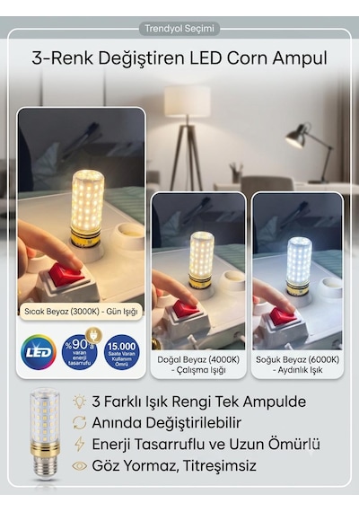 Alvina E27 Duylu 16watt 3000k 6000k 1000-1999 Lümen Beyaz/sarı/günışığı Renk Mısır Led Ampul 1