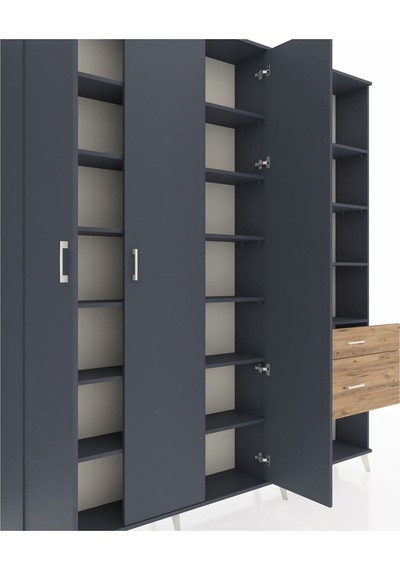 Arges Dolap 16 Raflı 2 Çekmeceli 3 Kapaklı 220x30x243 Antrasit-antrasit/çam Antrasıt/atlas Çam Arges Dolap 16 Raflı 2 Çekmeceli 3 Kapaklı 220x30x243 Antrasit-antrasit/çam Antrasıt/atlas Çam