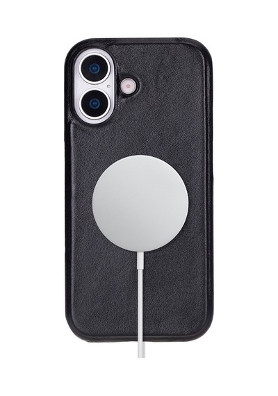 Bloomcase Ultimate Jacket Obsidian Black Apple Uyumlu iPhone 17 6.3" Hakiki Deri Kılıf Siyah
