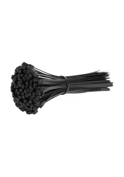 100'lü Paket Plastik Kelepçe, Kablo Bağı, 3,6 Mm Kalınlık, Siyah, 300 Mm Uzunluk , Siyah Genel