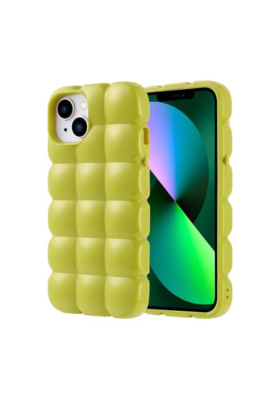 Kilifone - İphone 14 Uyumlu Kılıf Parlak Esnek Silikon Dom Dom Kapak - Yeşil - T32671