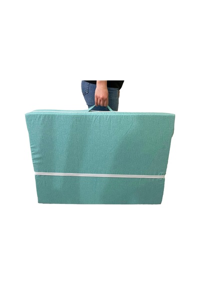 Viphomeconcept Katlanır Yer Yatağı Sünger Yatak Su Yeşili Kırçıllı 80X180 Cm-7Cm