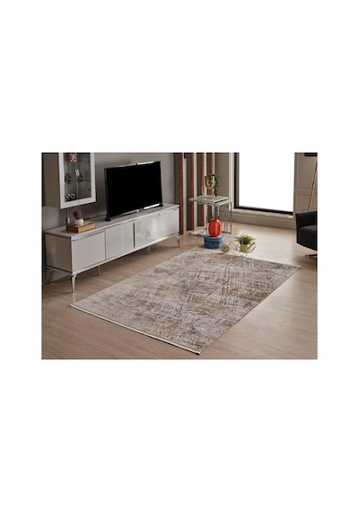 Gümüşsuyu Venita 13596 Yeni Sezon Modern Yüksek Kalite Saçaklı Bej Salon Halısı 160x230