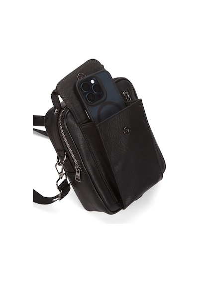 Newish Polo Erkek Deri Kapaklı Omuz Ve El Çantası 17x22cm New337 - Siyah