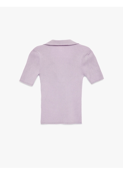 Koton Slim Fit Kısa Kollu Parıltılı Polo V Yaka Triko Kazak Lila 6sak90024ht Lila Koton Slim Fit Kısa Kollu Parıltılı Polo V Yaka Triko Kazak Lila 6sak90024ht Lila