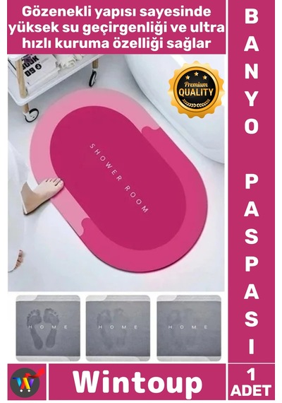 Paspas Nappa Deri Hızlı Kuruyan Banyo Mutfak Kauçuk Tabanlı Süper Su Emici Kaymaz Tabanlı Paspas Çok Renkli