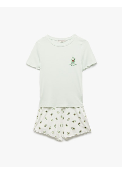 Koton Viskon Avokado Baskılı Şortlu Pijama Takımı Yeşil 5slk40025mk Yeşil Koton Viskon Avokado Baskılı Şortlu Pijama Takımı Yeşil 5slk40025mk Yeşil
