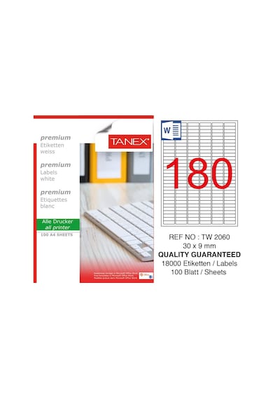 Tanex Tw-2060 Laser Etiket 30 X 9 MM
