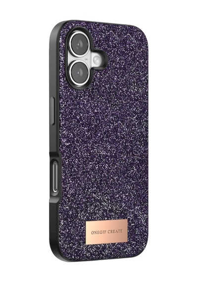 Onegif Apple İphone 17 Bright Simli Kapak - Derin Mor - Derin Mor