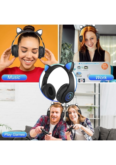 Kedili Kablosuz Bluetooth Kulaklık Led Işıklı Mikrofonlu Raydolu Fm Çocuk Kulaklığı, Kulak Üstü Sevimli Kedi Kulaklık Led Işıklı Katlanabilir Kablosuz Kulaklık Okul/tablet/pc/telefon Siyah Kedili Kablosuz Bluetooth Kulaklık Led Işıklı Mikrofonlu Raydolu Fm Çocuk Kulaklığı, Kulak Üstü Sevimli Kedi Kulaklık Led Işıklı Katlanabilir Kablosuz Kulaklık Okul/tablet/pc/telefon Siyah