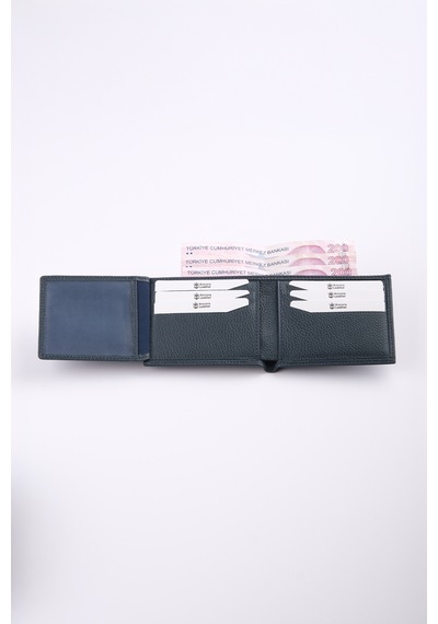 Ancora Leather Hakiki Deri Erkek Cüzdan-26500 Lacivert