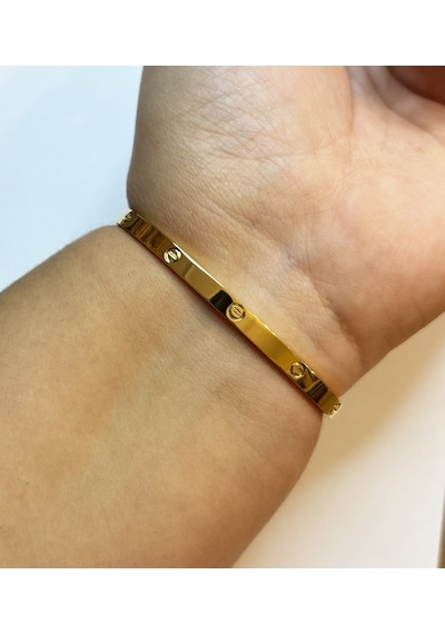 Unisex Şans Model Gold Renk 22 Ölçü Çelik Bilezik Gold