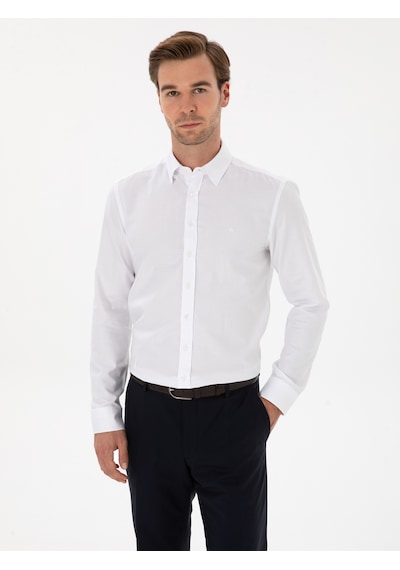 Cacharel Beyaz Slim Fit % 100 Pamuk Gömlek