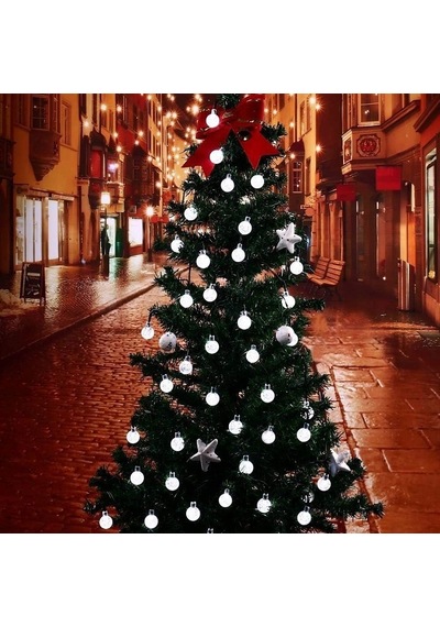 Profosyonel Kristal Beyaz Top Led Işık Su Geçirmez Dış Mekan Işığı 5metre Beyaz Yılbaşı Ağacı Işığı Gün Işığı