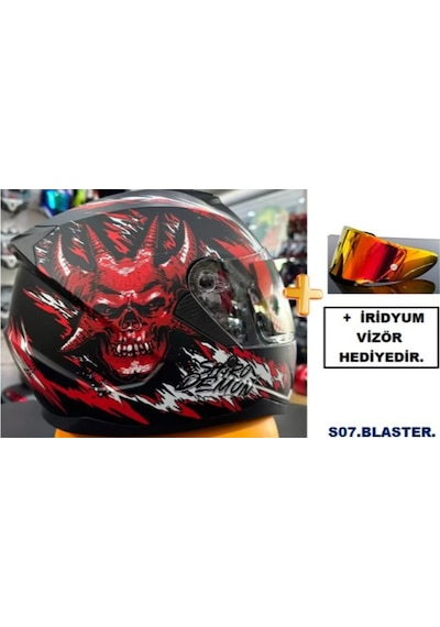 Shıro 5060 S07 Kask Ff-667 Blaster Demon Xl Gözlüklü Siyah