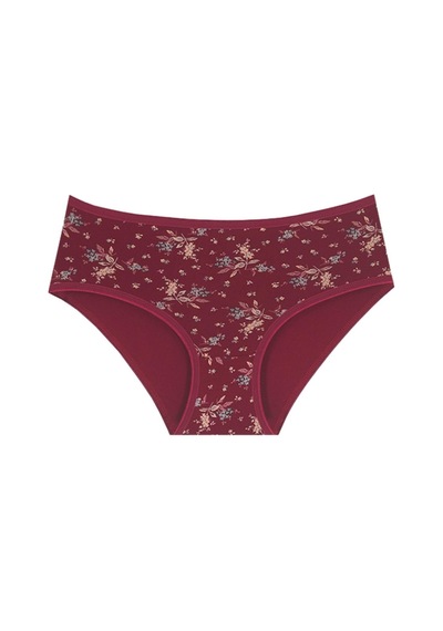 18006-5 Kadın 5'li Flowers Bato Külot Paketi V27-bordo Bordo