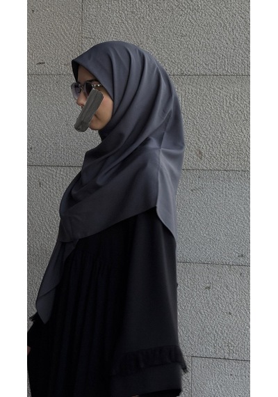 Qalortex Scarf Pamuklu Organik Modal Eşarp-antrasit