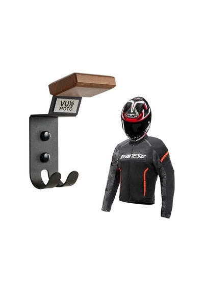 Kask Askısı Ahşap Metal Motosiklet Ekipman Askılığı Mat Siyah