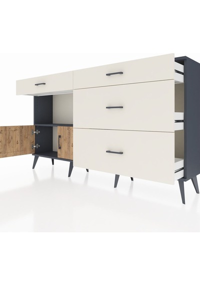 Arges Konsol Tek Raflı 4 Çekmeceli 2 Kapaklı 176x30x99 Antrasit-ç Antrasit-çam/aytaşı Arges Konsol Tek Raflı 4 Çekmeceli 2 Kapaklı 176x30x99 Antrasit-ç Antrasit-çam/aytaşı