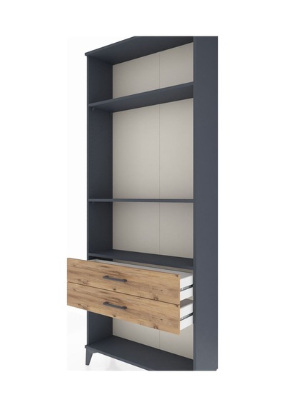 Arges Dolap 3 Raflı 2 Çekmeceli 88x30x221 Antrasit-çam Antrasit