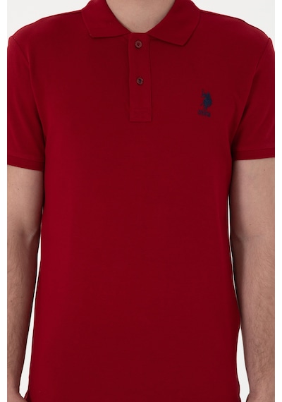 U.S. Polo Assn. Erkek Slim Fit Polo Yaka Bordo Basic Tişört 50298041-VR014