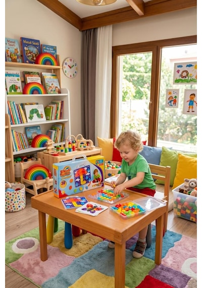 Sihirli Düğmeler Junior - 30 Parça Eğitici Düğme Yerleştirme Oyunu - Motor Gelişim Destekli Set