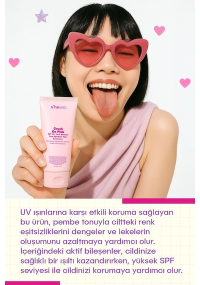 She Vec Crush On Pink - Spf 50+ Leke Karşıtı Ve Ton Eşitleyici Pembe Güneş Kremi Sku: Smg8690010463272 Açık Bej