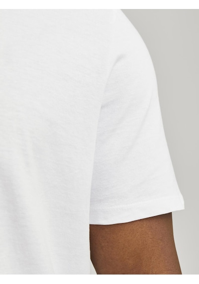 Jack & Jones Büyük Beden Düz Bisiklet Yaka Tisört - Bradley - 12250623 WHITE