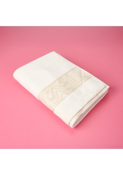 Soft Simli Banyo Havlusu - Beyaz - 90x150 Cm Renkli