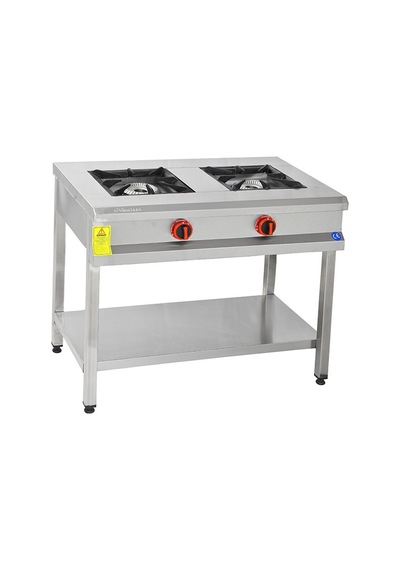 Himaksan Endüstriyel 90 X 50 Cm Doğalgazlı Taban Raflı 2 Gözlü Ocak