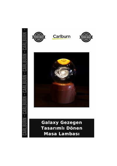 Özel Üretim Dekoratif Hediyelik Cam Küre Işıklı Galaxy Gezegen Tasarımlı Dönen Masa Lambası Diğer