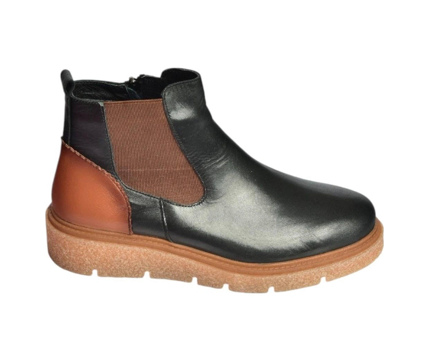 Fox Shoes V555115103 Siyah Hakiki Deri Kalın Tabanlı Kadın Bot Siyah-hakiki Deri