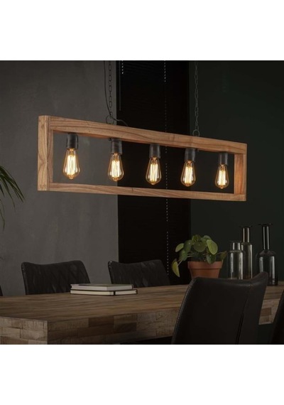 Bfdshop Avize Modül Sarkıt Ahşap Dekor Avize 130Cm 5 Duy