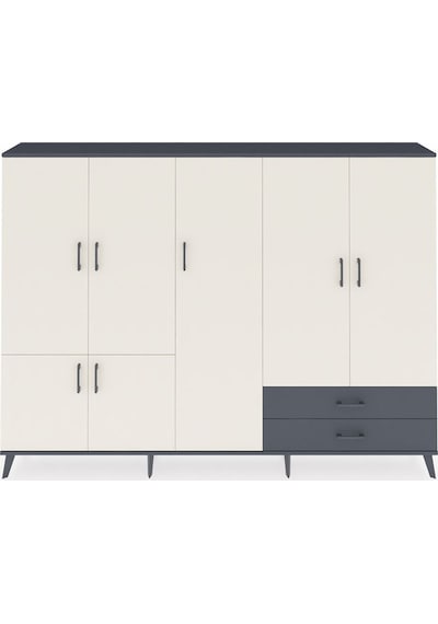 Arges Dolap 12 Raflı 2 Çekmeceli 7 Kapaklı 220x30x163 Antrasit-ay Antrasit-aytaşı/antrasit Arges Dolap 12 Raflı 2 Çekmeceli 7 Kapaklı 220x30x163 Antrasit-ay Antrasit-aytaşı/antrasit