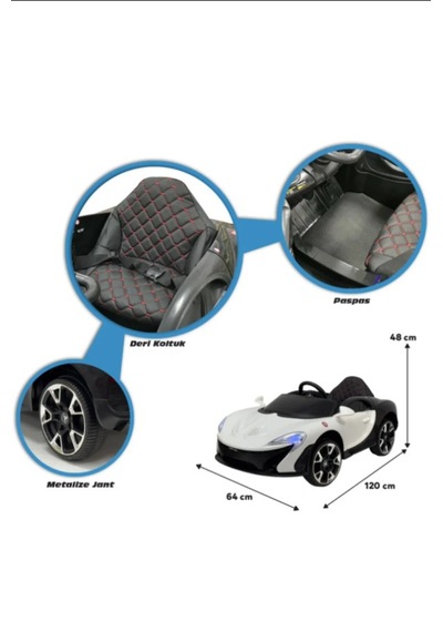 Quantum Gt 12 Volt Akülü Araba Uzaktan Kumandalı Spor Çocuk Arabası Beyaz