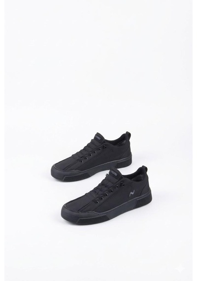 Fort Noka Champ Rahat Memory Foam İç Taban Keten Sneaker Erkek Ayakkabı Siyah