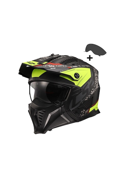 Ls2 Drıfter Devor Mat Siyah-neon Sarı Kask Sarı