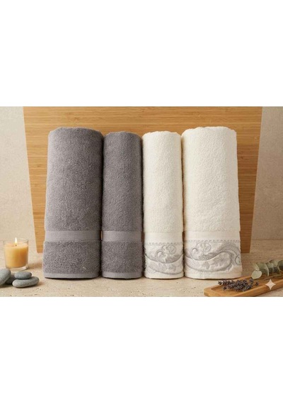 Paısley Gümüş-krem Gümüş Best Set Hamam Takımı