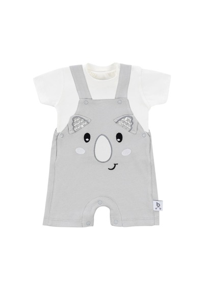 Gezenbebe Hero Kısa Kol Bebek T-shirt Ve Nakışlı Salopet Seti Yeşil