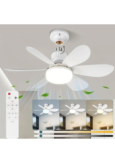 Cata Ct-1155 Karayel Fanlı 82 Watt Led Ampul Lamba Beyaz Işık Vantilatör Aydınlatma E27 3 Renk Dim Edilebilir