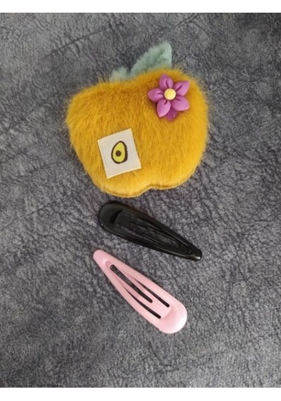 Elma Meyveli Renkli Peluş Çıt Çıt Toka 11416