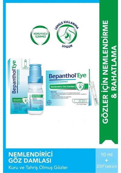 Bepanthol Eye Göz Damlası 10 Ml+ Eye Göz Damlası 0,5 Ml X 20 Flakon