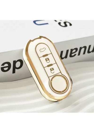Fiat Panda Anahtar Kılıfı Beyaz-gold