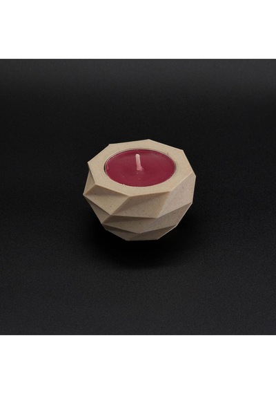 Poligon Mumluk / Ahşap Görünümlü / Pla Wood Plastik 3d Baskı