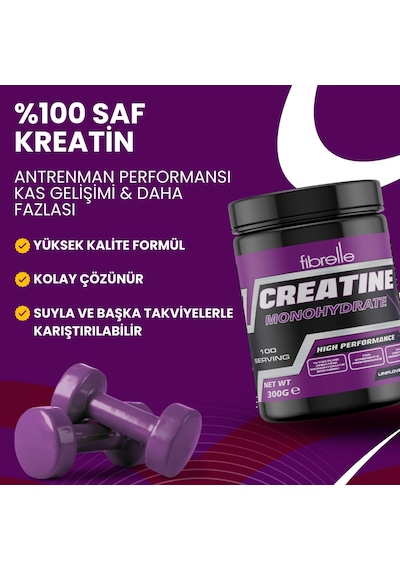 Fibrelle Kreatin Monohidrat 300 G 100 Servis Aromasız