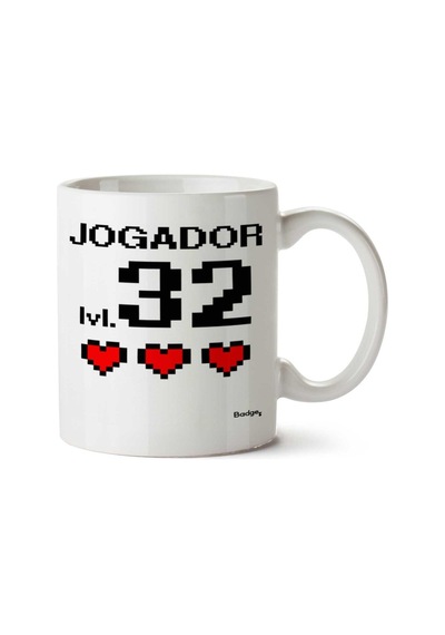 Jogador Lvl 32 Preta İki Tarafı Baskılı Kupa Bardak Çok Renkli