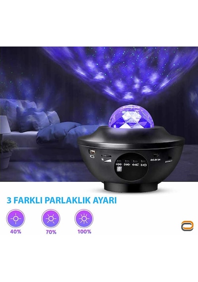 Zenon Smart Starry Light-Blth+Müzik+7 Farklı Ambians Projektör