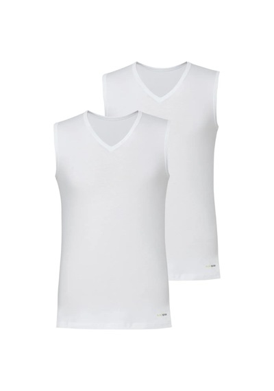 Blackspade Erkek Kolsuz V Yaka T-shirt 2'li Paket 9677 Beyaz